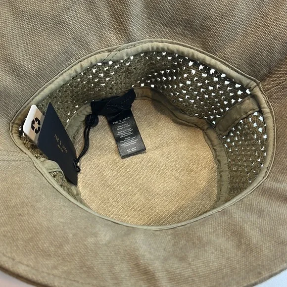 Rag & Bone “Nando” Bucket Hat, Safari Khaki w/ Netting Details, NWT!